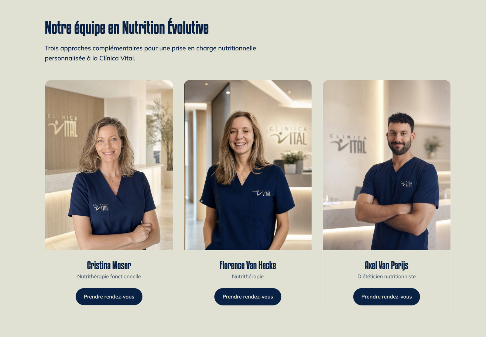Site web de Clínica Vital : clinique de médecine intégrative à Bruxelles