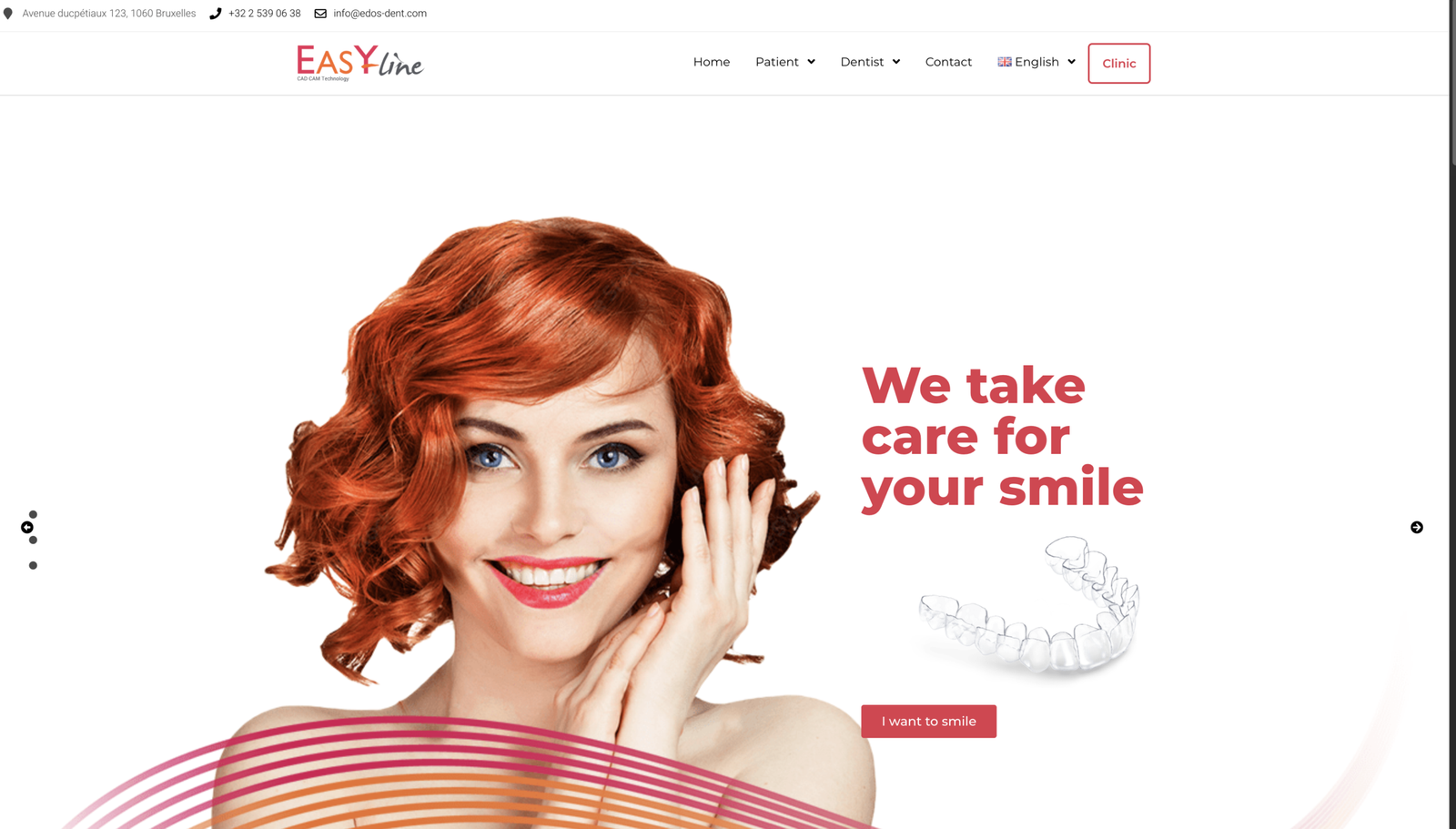 Site web d’Easy Line : aligneurs transparents à Bruxelles